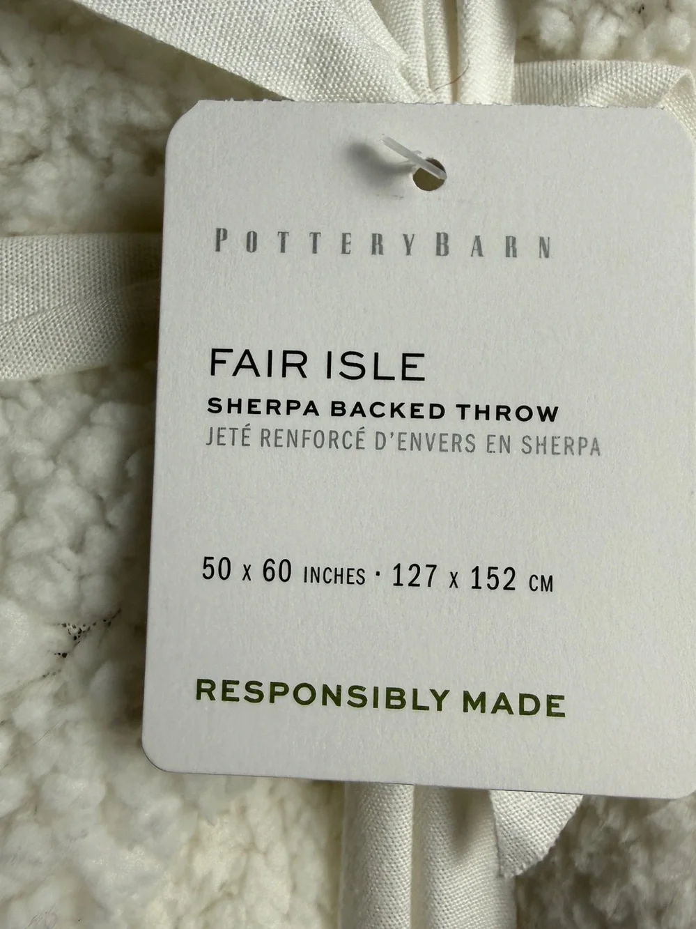 Pottery Barn Modern Fair Isle Throw Blanket Red 50X60” NWT CottageCore Farmhouse